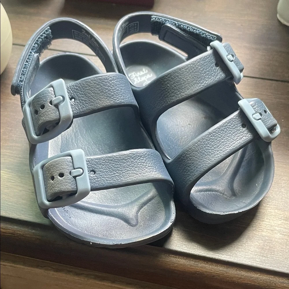 Kids Adjustable Double-Strap Sandals in Navy